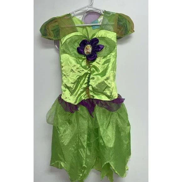 Disney | Costumes | Disney Fairies Toddler Girls Tinkerbell Dress Wings Xs  3t 4t Halloween Costume